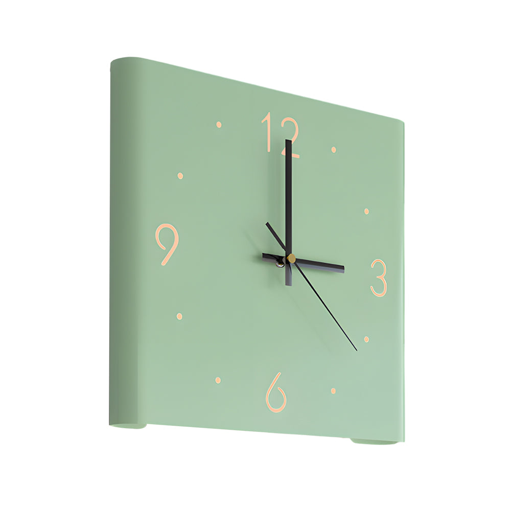 Square Metal Silent Backlit LED Corner Wall Clock Modern Wall Decor