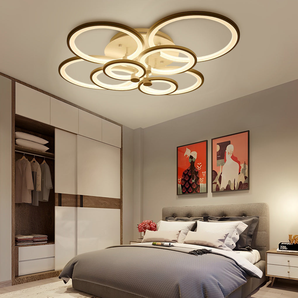 Multi Circles Dimmable LED Modern Ceiling Lights Flush Mount Lighting