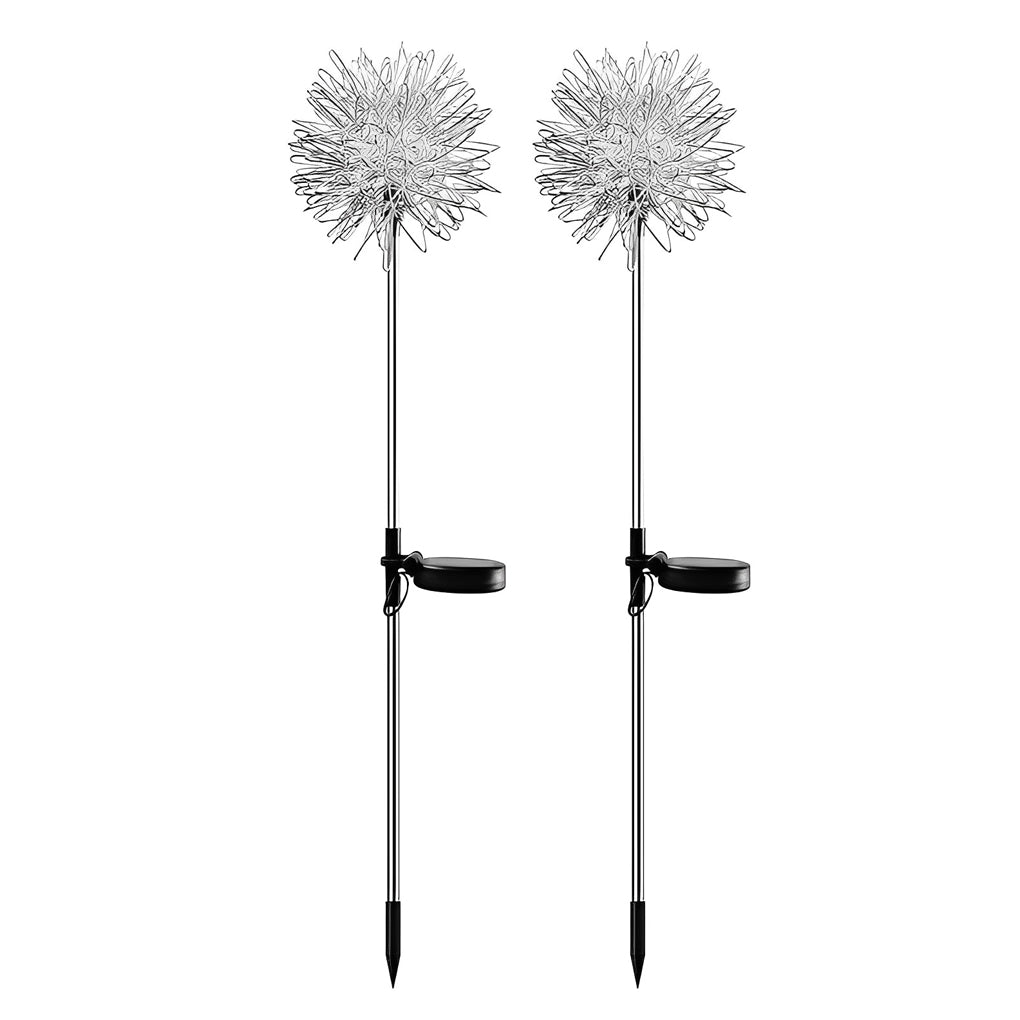 2PCS Aluminum Dandelions Flowers Decor Waterproof LED Solar Lawn Light