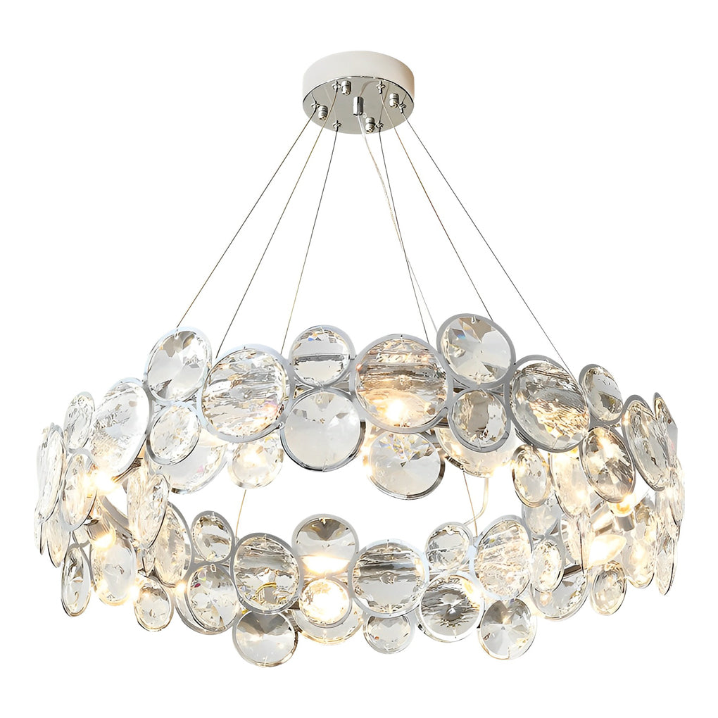 Round Bubbles Crystal Electroplating Metal Modern Chandelier Light