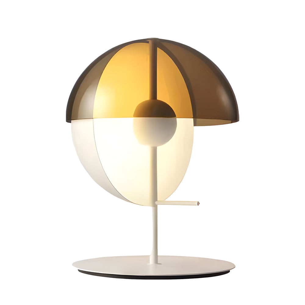 Novelty 2 Half-Spheres Amber Glass LED Table Lamp