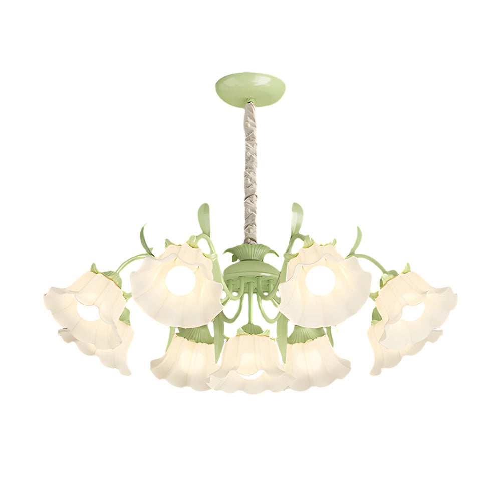 9 Heads Flowers Elegant Three Step Dimming French Style Chandelier