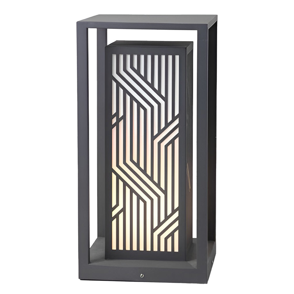 Retro Square Waterproof LED Gray Modern Outdoor Path Lights Post Lights