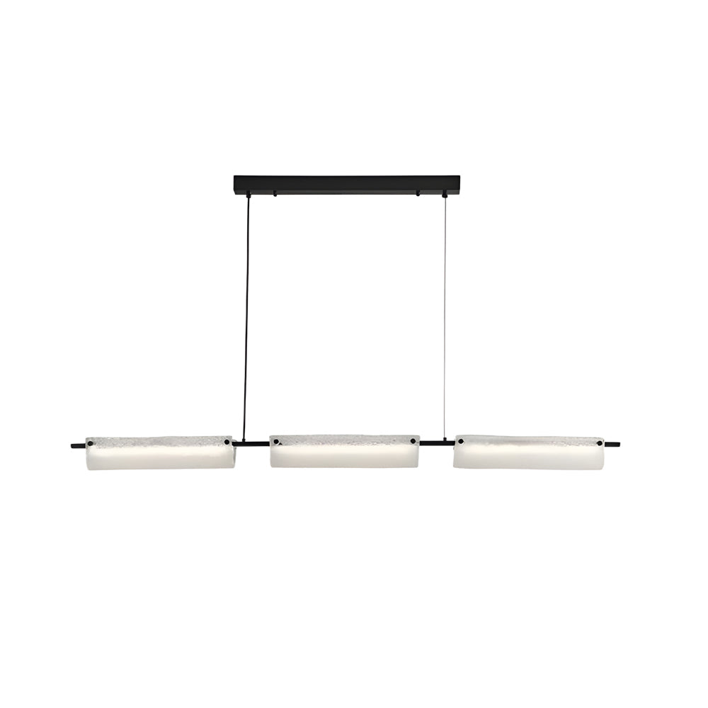 Modern Linear Copper Frosted Glass Long Kitchen Island Light