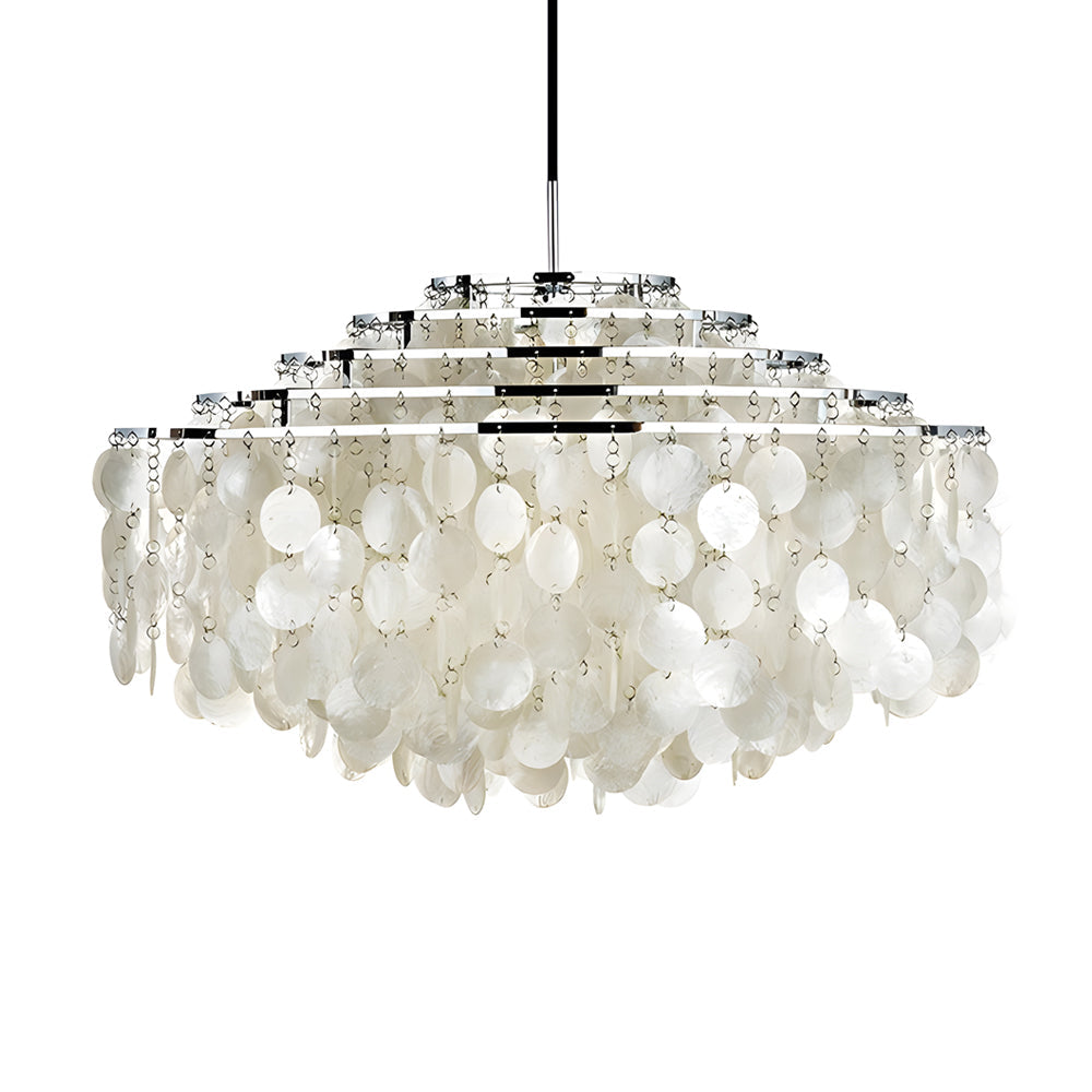 Seashell Discs Chandelier - 39.4'' Chain Length Pendant Lights