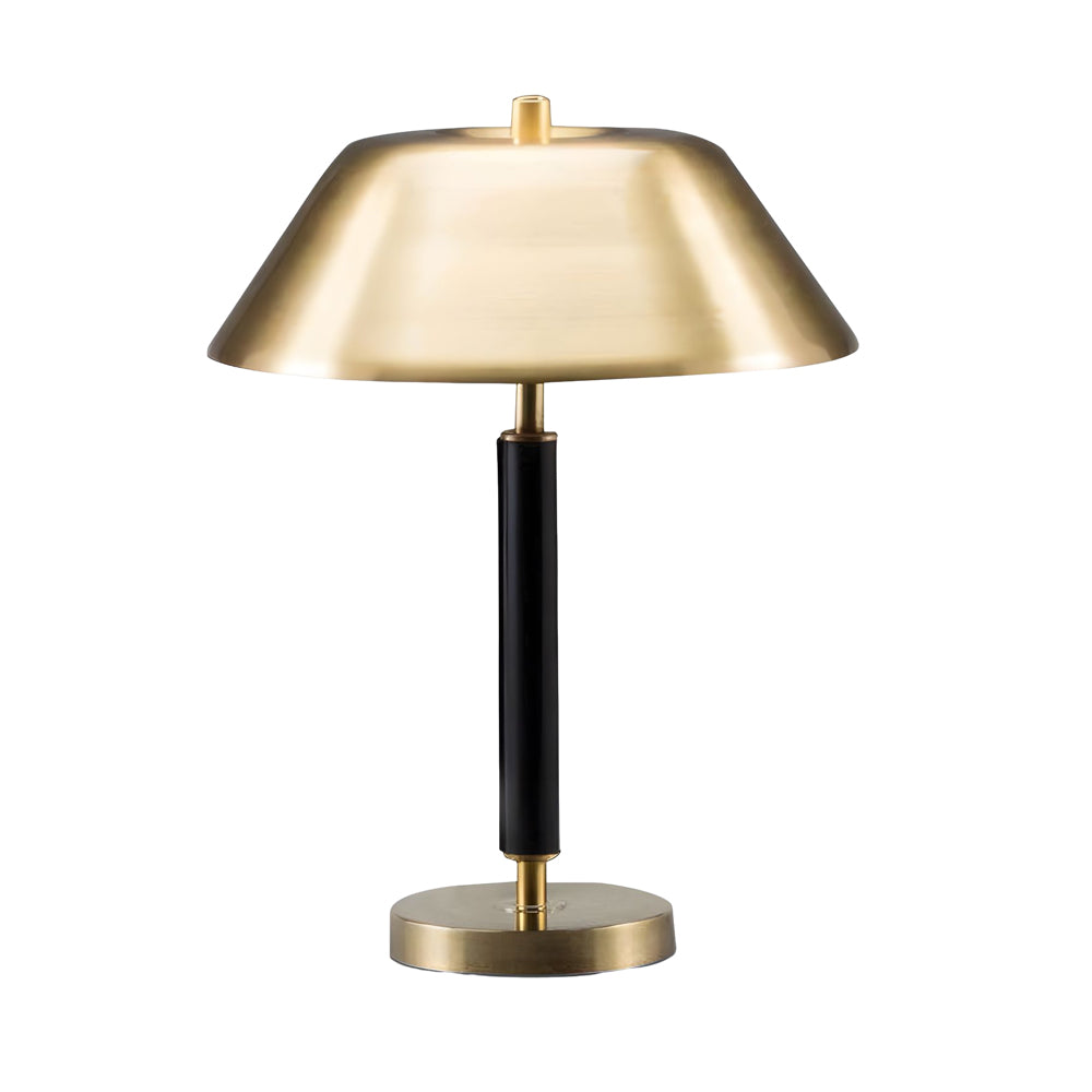 Modern Black Metal and Brass Table Lamp for Living Room