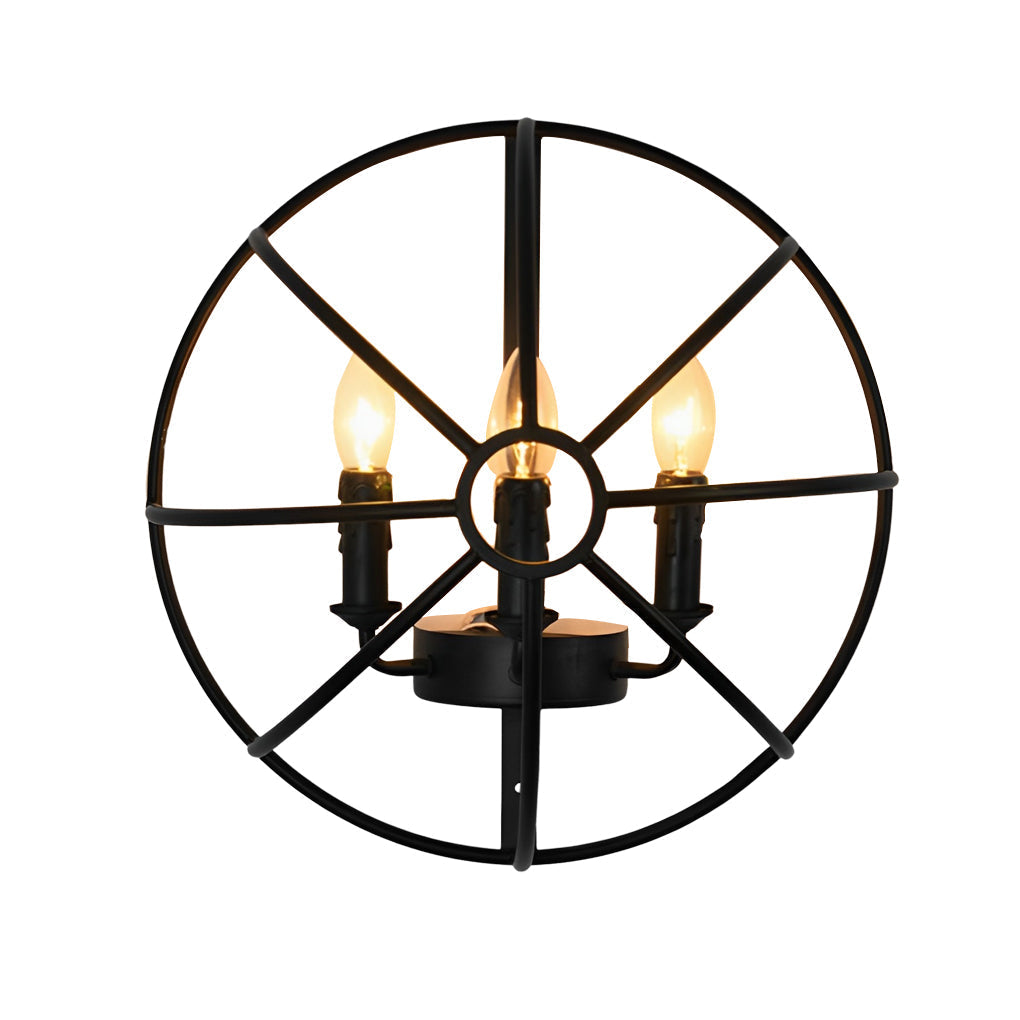 Hemispherical Iron Art Candlelight Black Retro Nostalgic Wall Lights Fixture