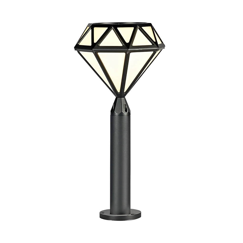 Geometric Waterproof LED Intelligent Stable Black Modern Lawn Lamp