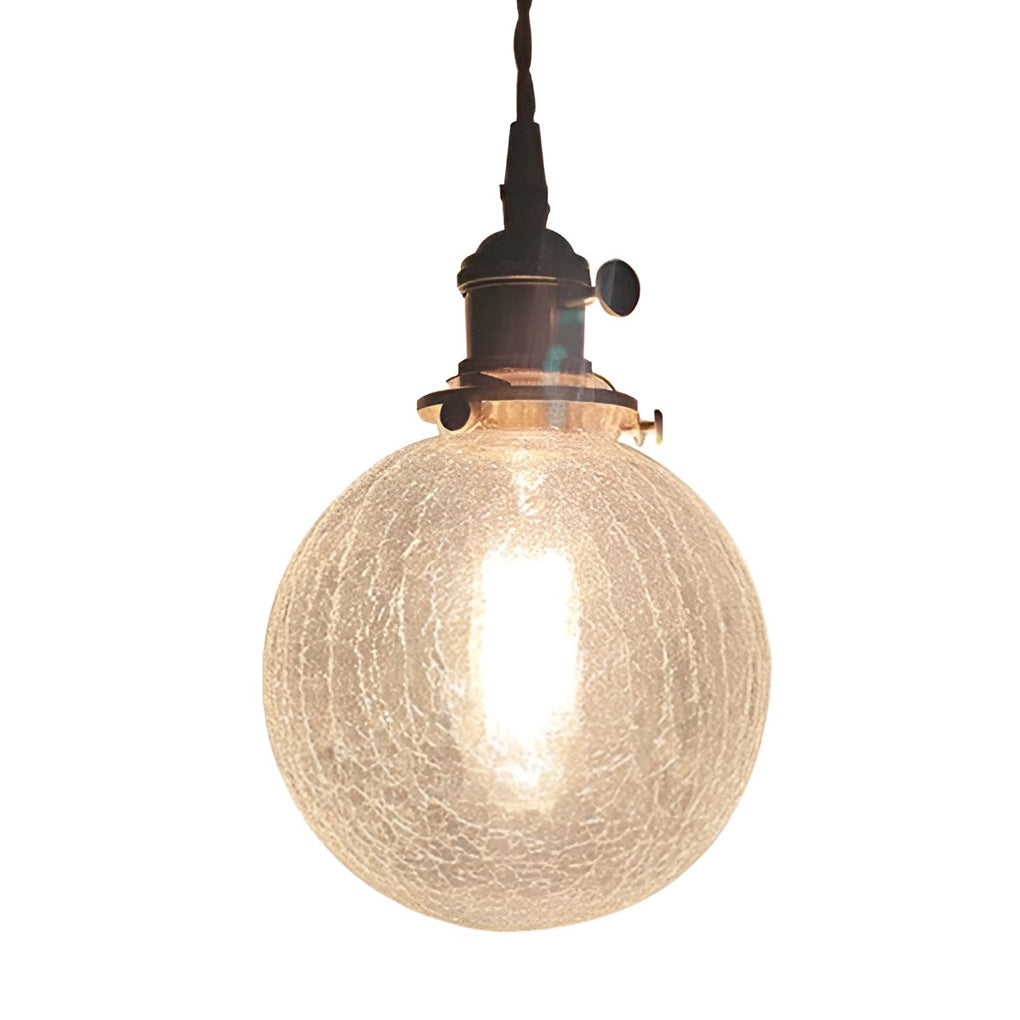 Spherical Glass Cracked Pattern LED Nordic Island Lights Hanging Ceiling Lamp