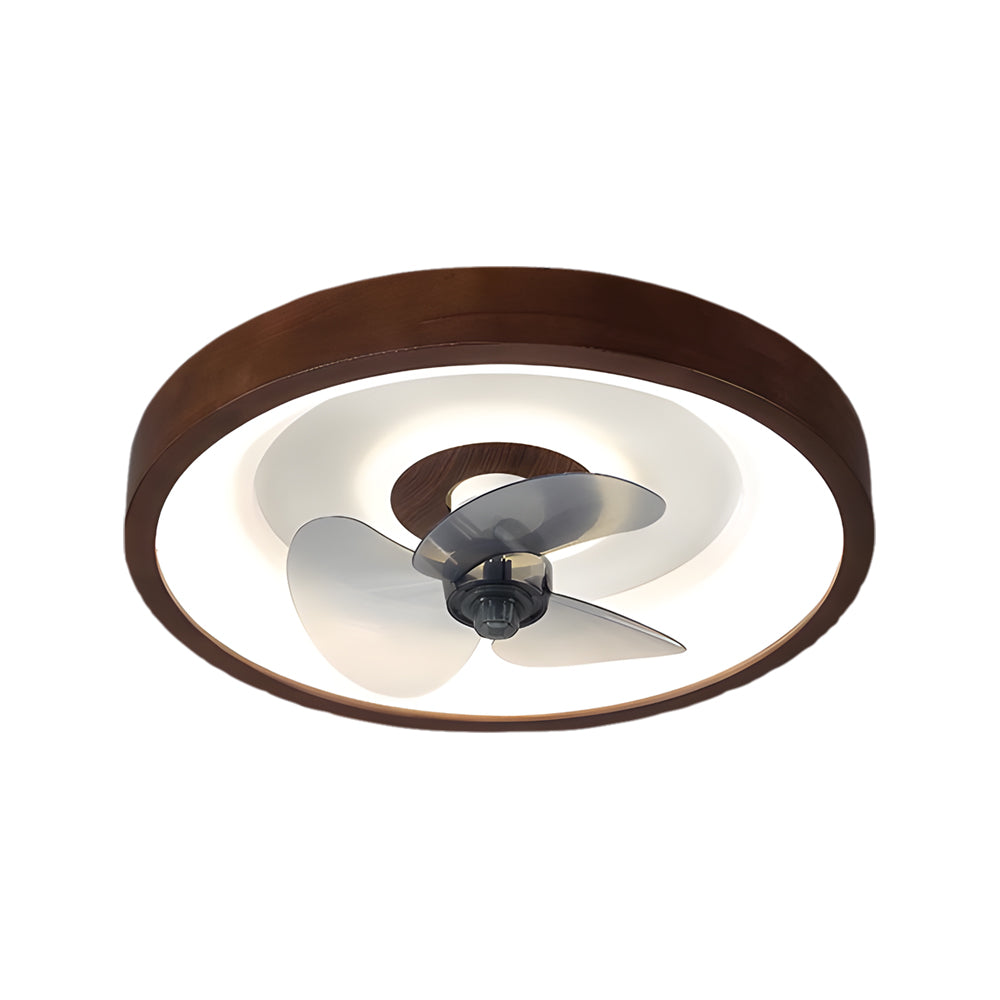 19.7-in Walnut 6-Speed Flush Mount Ceiling Fans With LED Light and Remote