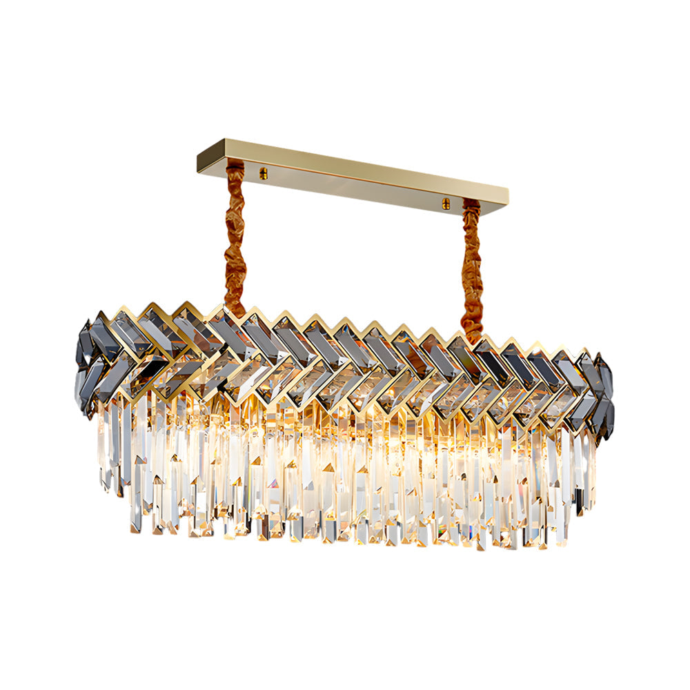 Modern LED Dimmable Dining Room Crystal Chandelier-Round/Rectangle