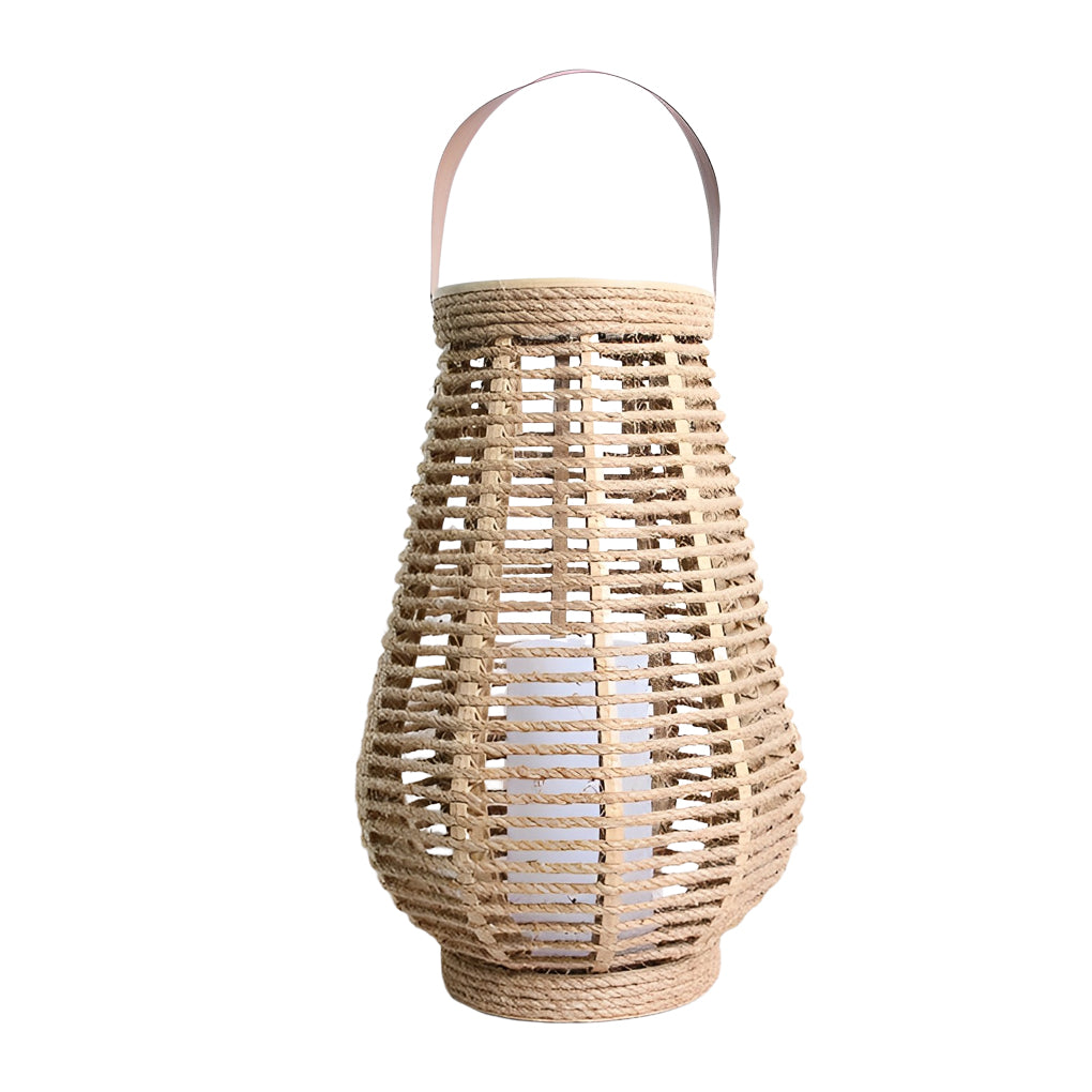 Portable Waterproof LED Ropes Rattan Brown Retro Outdoor Solar Lanterns