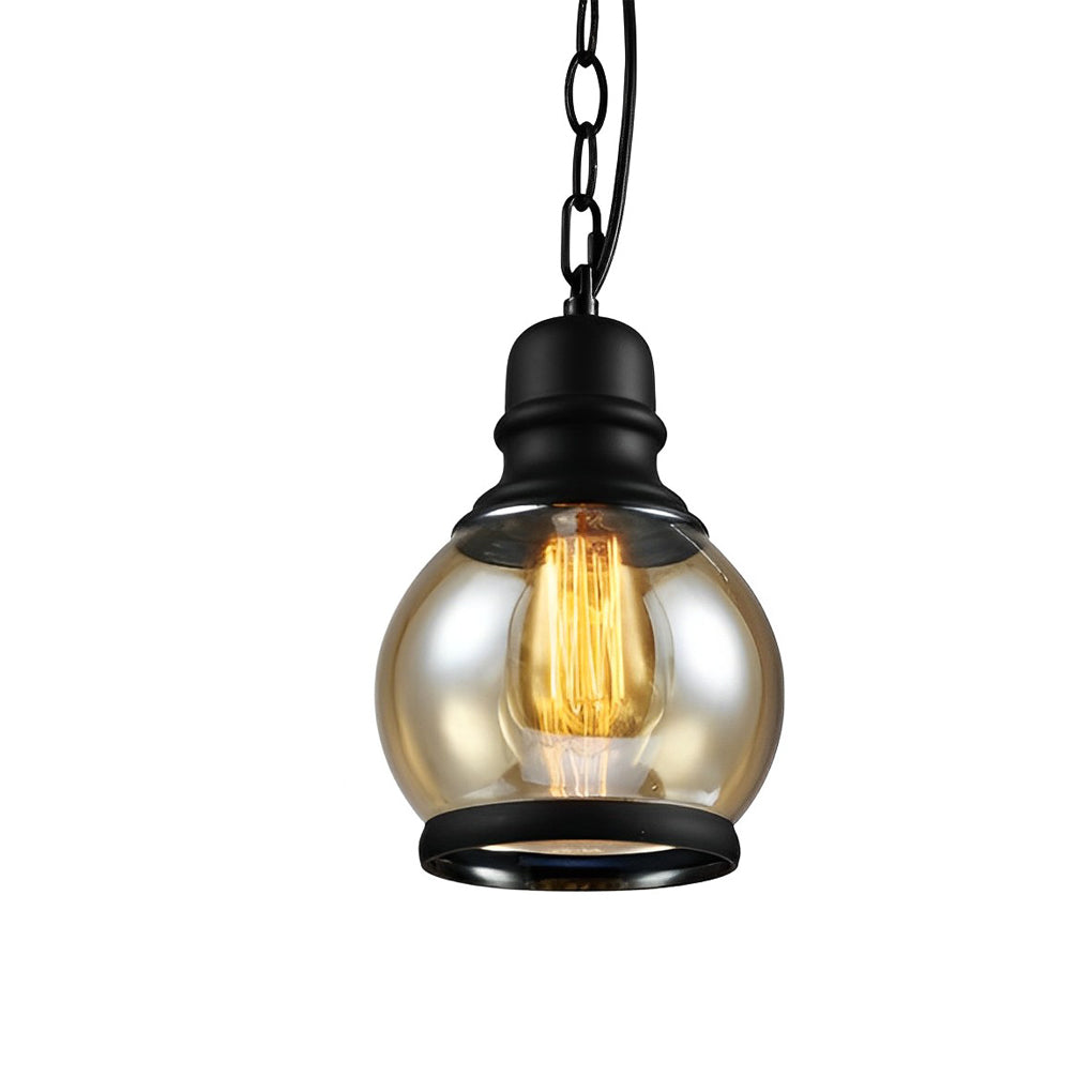 Retro Bottle Brown Glass Shade Creative Industrial Pendant Lights Chandelier