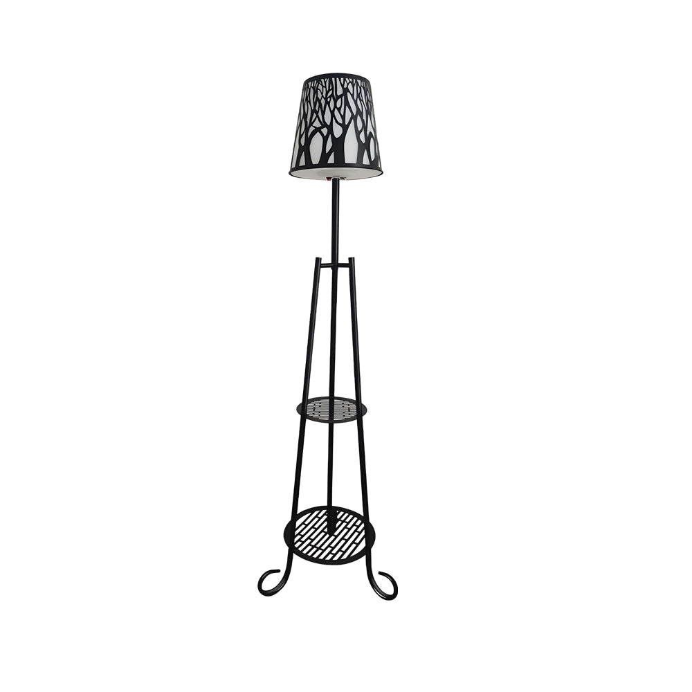 Modern Outdoor Floor Lamp with Shelves