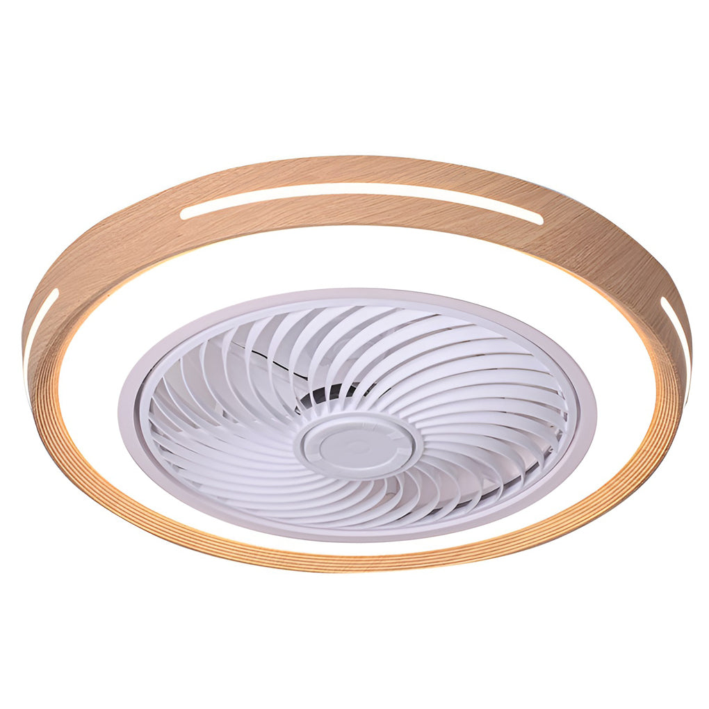 Round Ultra-thin Mute LED Nordic Bladeless Ceiling Fans with Remote Control