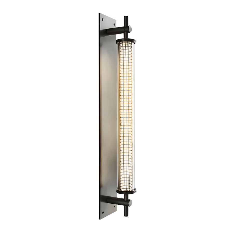 Industrial Black Stainless Steel Long Metallic Tube Wall Light - 19.68-In H