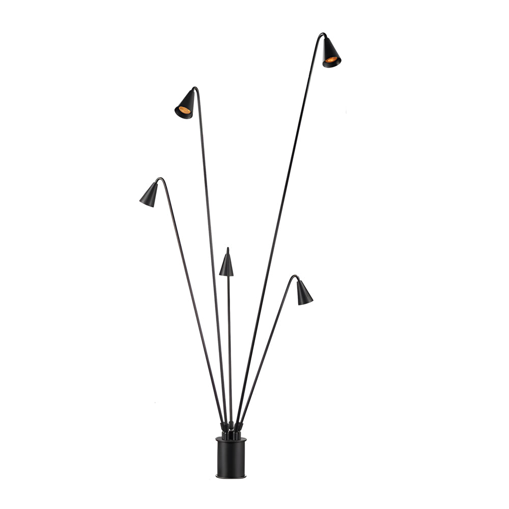 Classic Industrial Black Multi-Head LED Floor Lamp