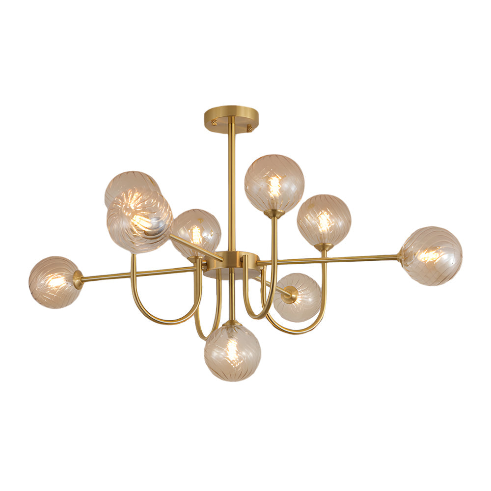 Amber Glass Globe Molecule Chandelier