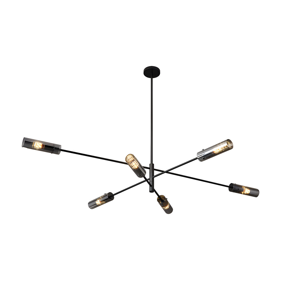 Industrial Sputnik Chandelier - Copper Linear Pendant Lights (6/8-Light)