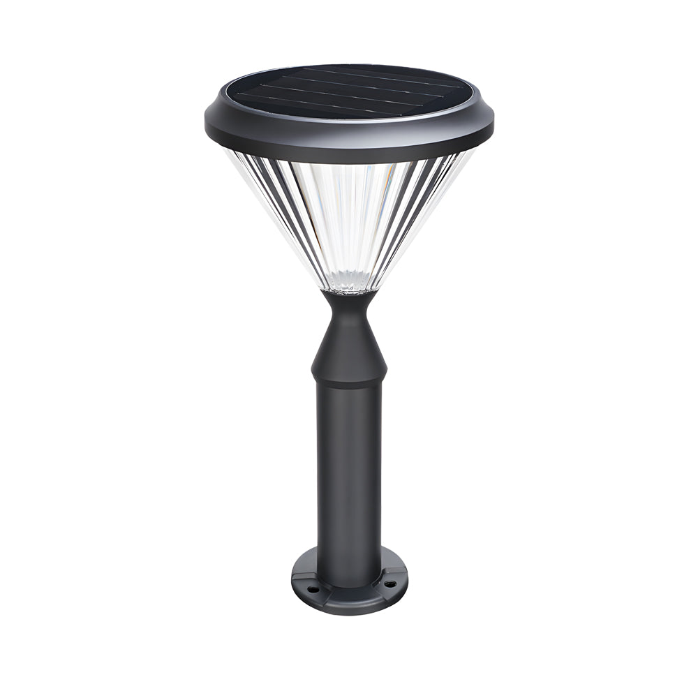 Black Solar LED Bollard Path Light for Garden