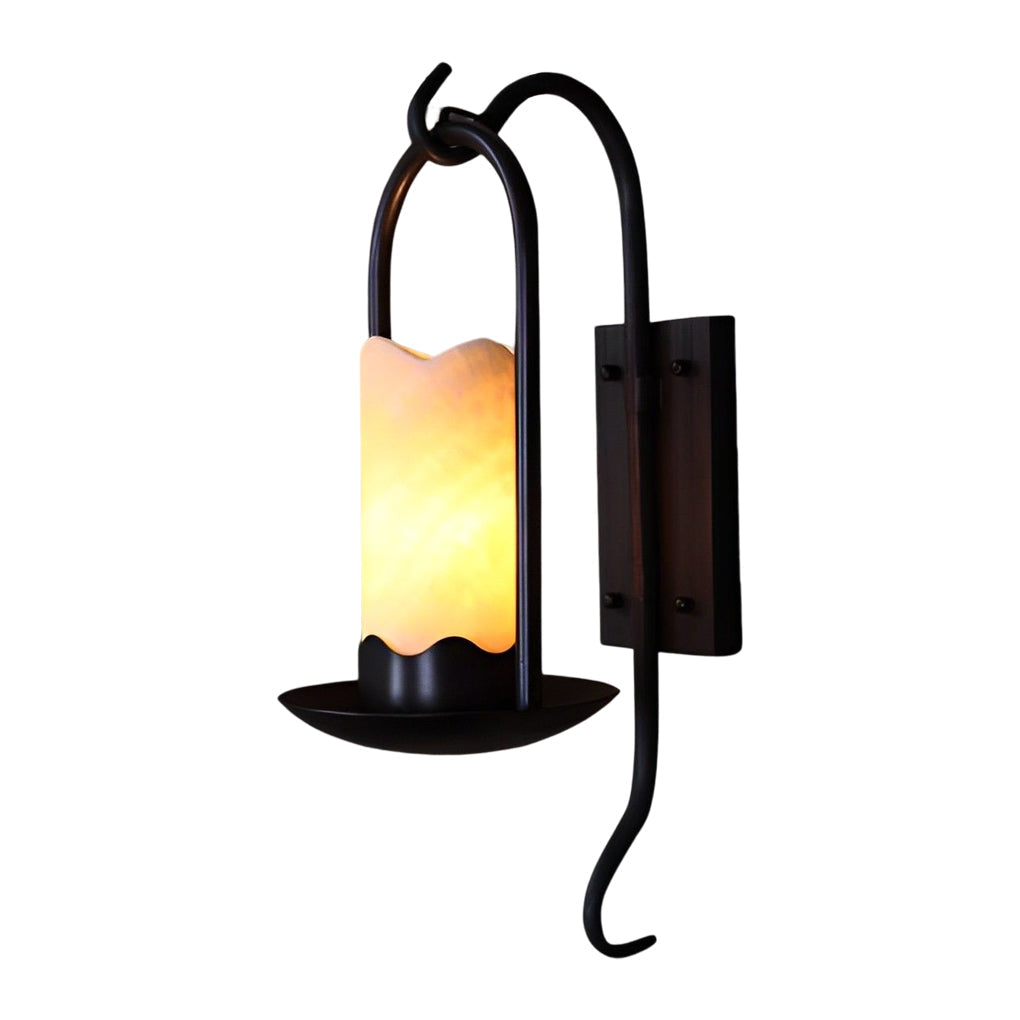 Creative Candlestick LED Iron Black Retro American-style Wall Lamp