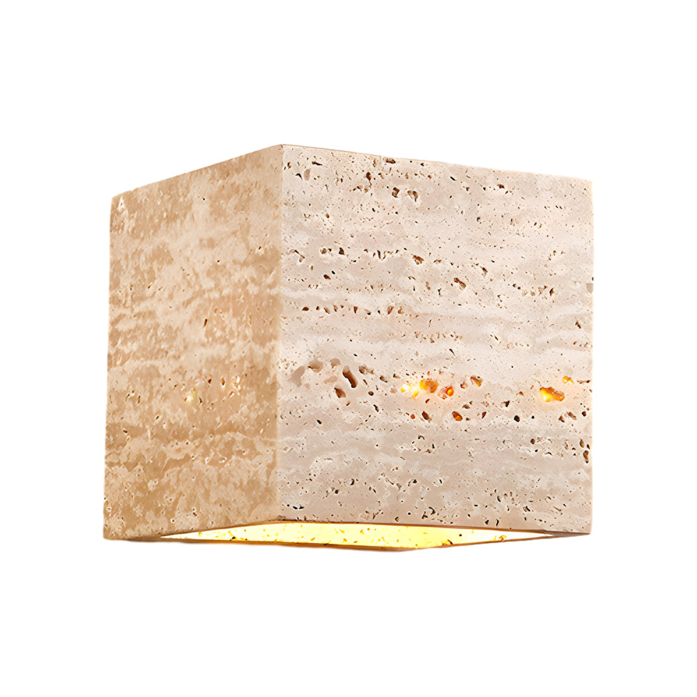 Wabi-Sabi Yellow Travertine LED Wall Sconce - Square/Rectangle