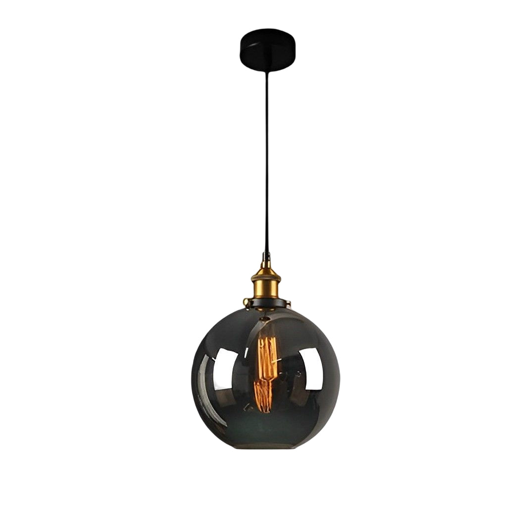 Retro Creative Glass Electroplated Smoke Gray Industrial Pendant Lamp