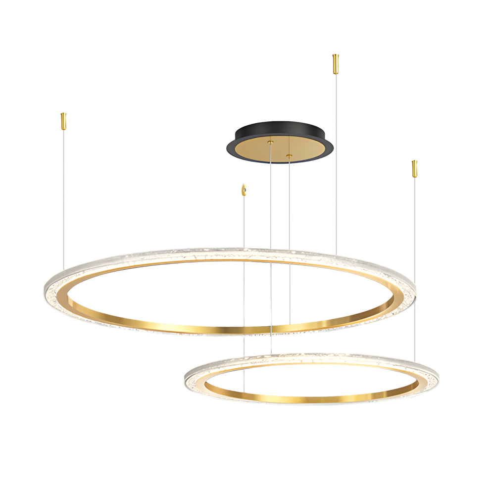 Simple Circular Rings Luxury Three Step Dimming Nordic Ceiling Light Fixture