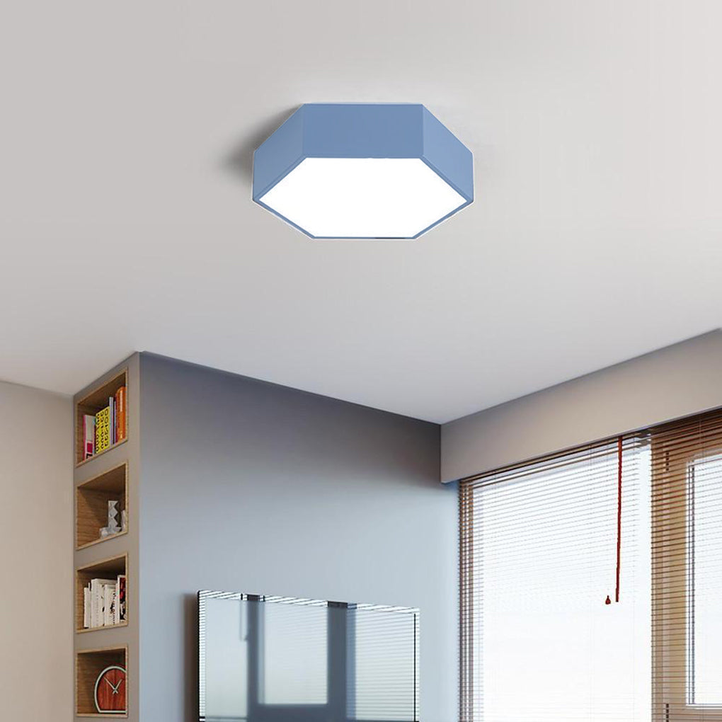 Geometric Shaped LED Wireless Control Modern Ceiling Lights Flush Mount Lighting