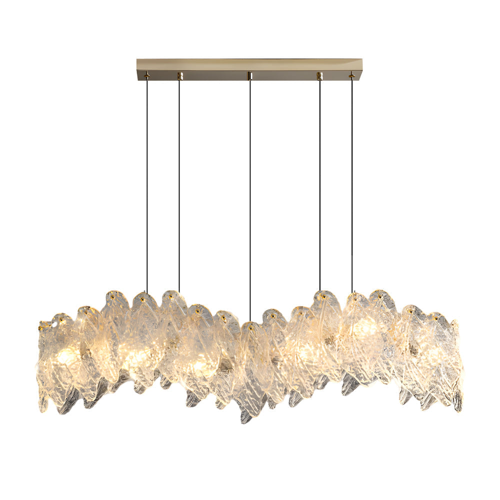 Handmade Leaf Glass Round 3 Step Dimming Luxury Post-Modern Chandelier