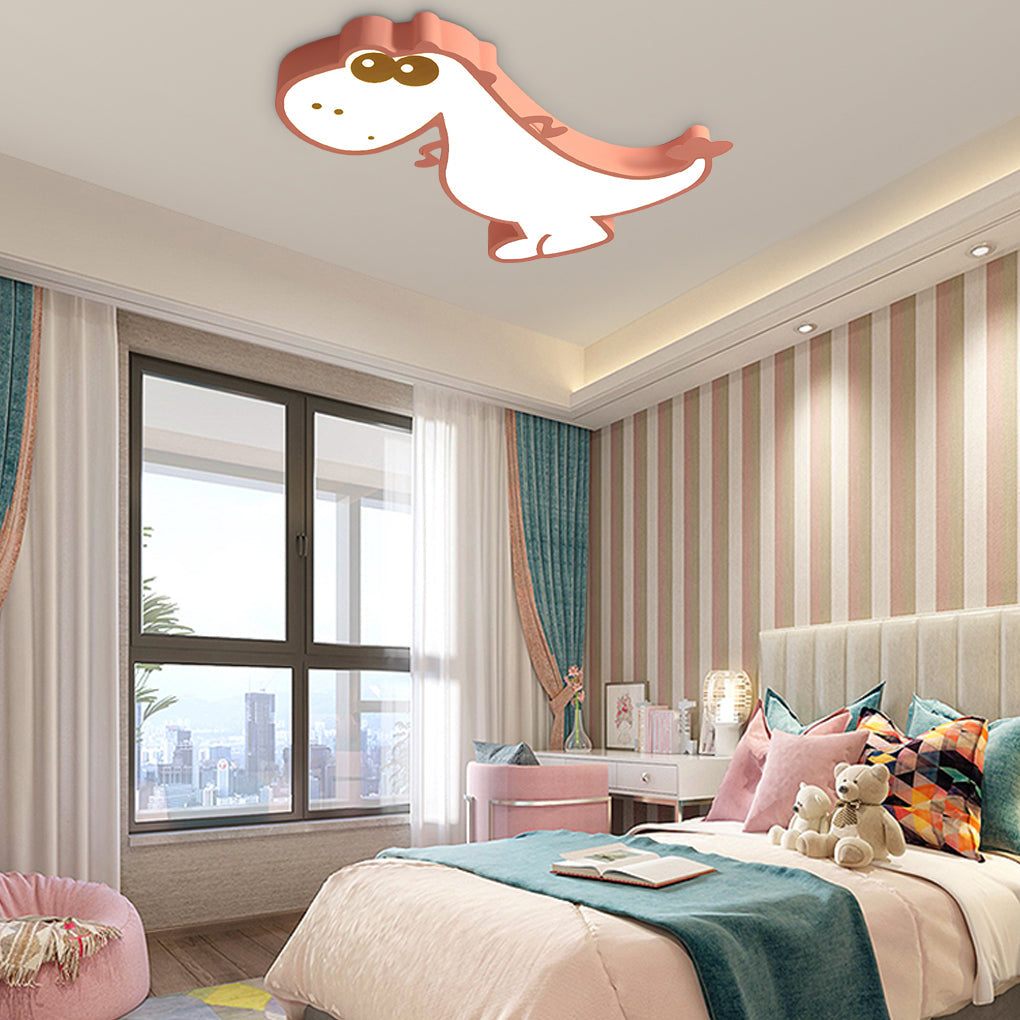 Cartoon Dinosaur Design LED Dimmable Nordic Flush Mount Ceiling Lights