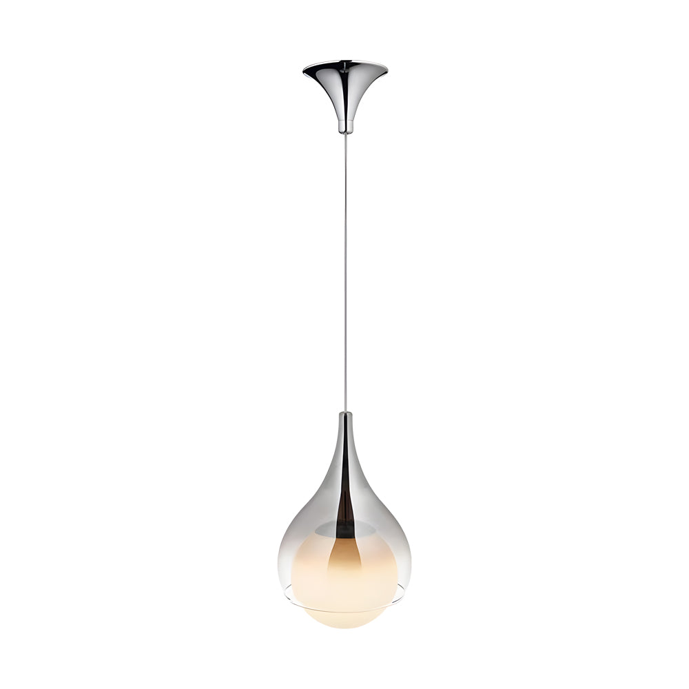 Modern 1-Light Teardrop Droplet Glass Pendant Light, Adjustable Height