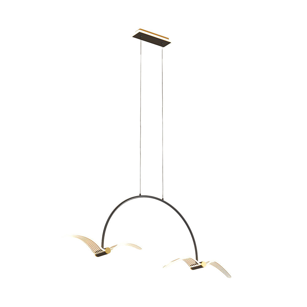 2/4-Light Modern LED Acrylic Seagull Linear Chandelier for Dining