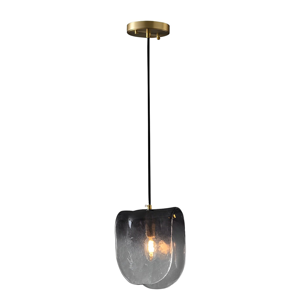 Gradient Smokey Gray Glass Post-Modern Small Chandelier Pendant Lights