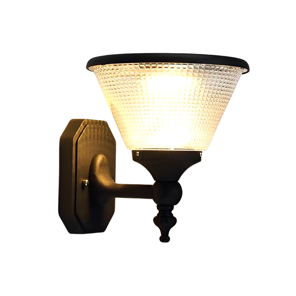 1-Light Black LED Dusk to Dawn Solar Outdoor Wall Light