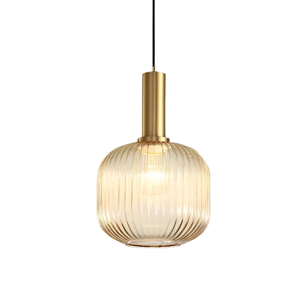 Glass Lantern Shaped Striped Creative Led Nordic Chandelier Pendant Lights