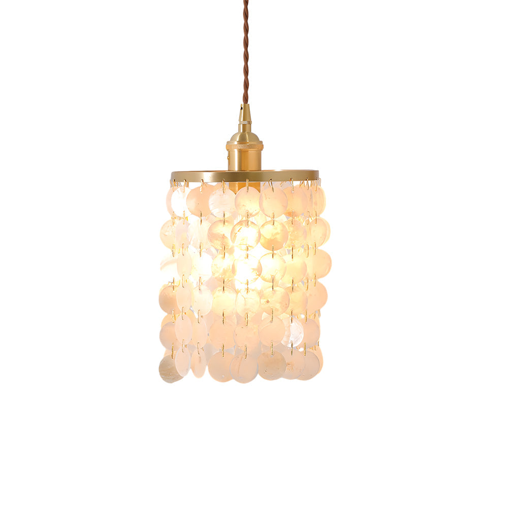 Tiered Coastal Seashells Pendant Light Capiz Shell Chandelier