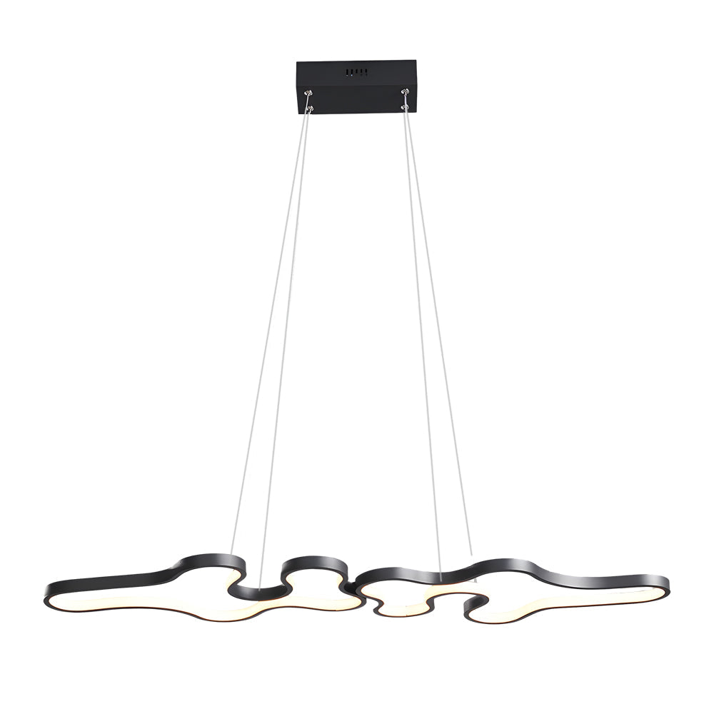 Linear Island Suspended Lighting Fixture: Modern LED Pendant Light for Dining Room