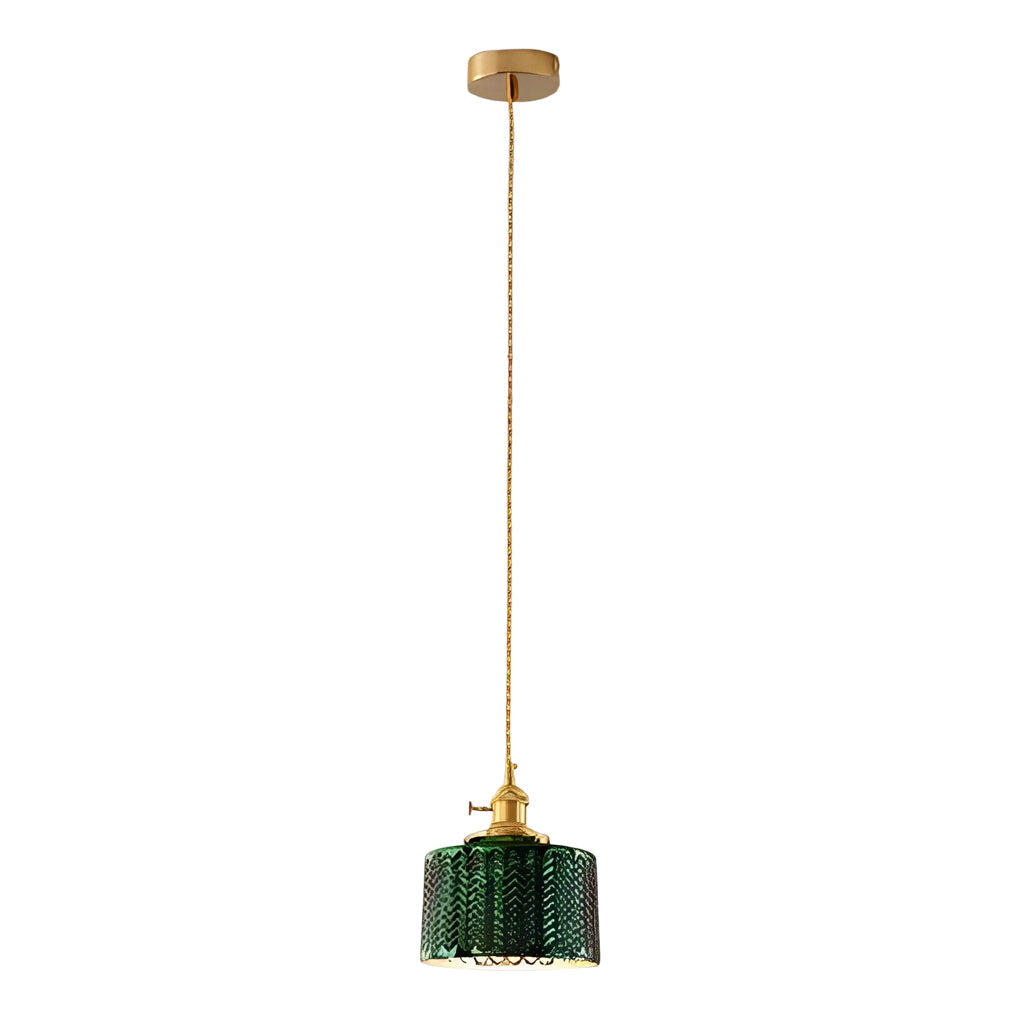 Creative Personality LED Copper Glass Green Retro Nordic Pendant Lights