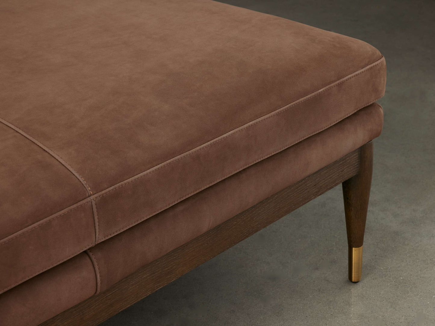 Fisher Nubuck Leather Ottoman