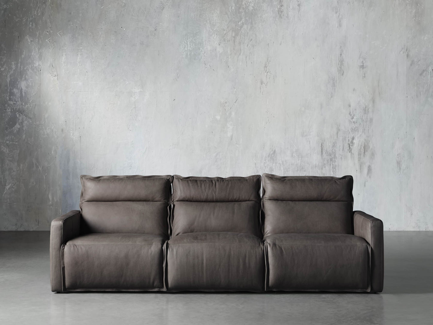 Rowland Leather Three-Piece Motion Modular Sofa
