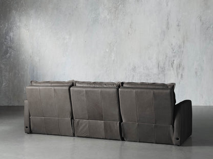 Rowland Leather Three-Piece Motion Modular Sofa