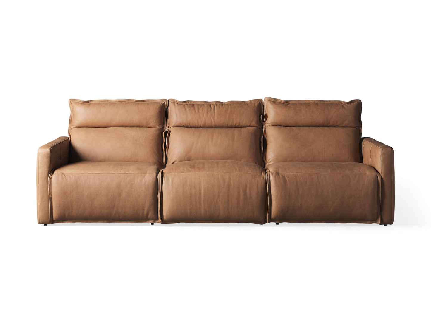 Rowland Leather Three-Piece Motion Modular Sofa