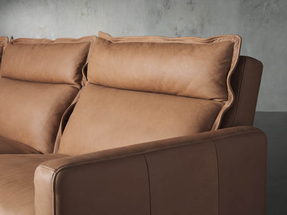 Rowland Leather Three-Piece Motion Modular Sofa