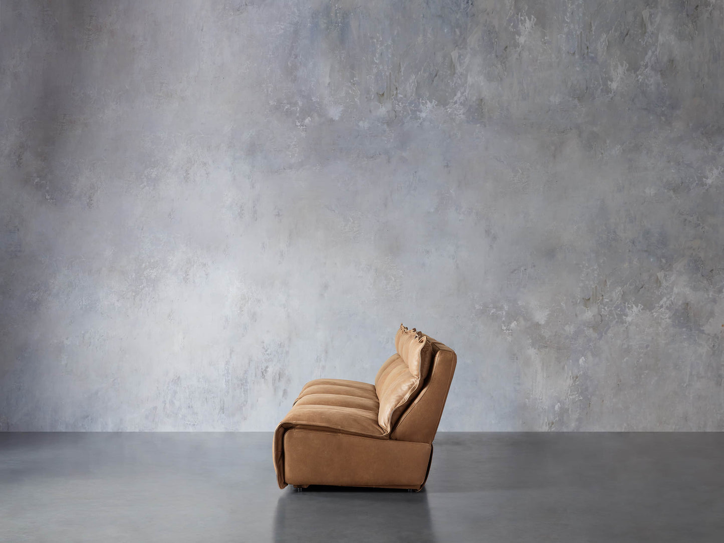 Rowland Leather Four-Piece Armless Motion Modular Sofa