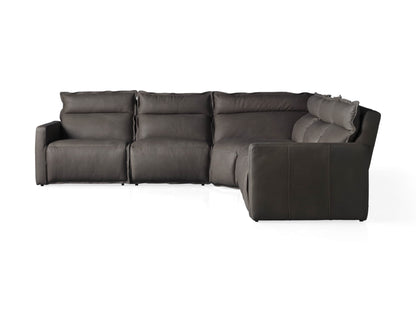 Rowland Leather Five-Piece Motion Corner Sectional