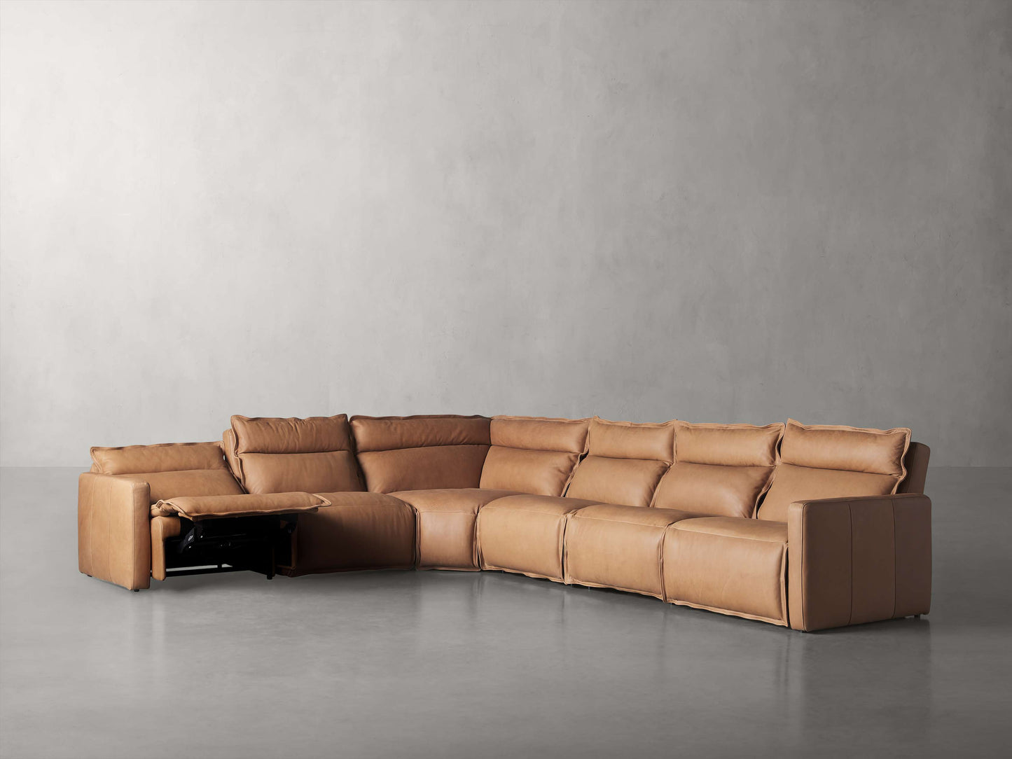 Rowland Leather Six-Piece Motion Sectional