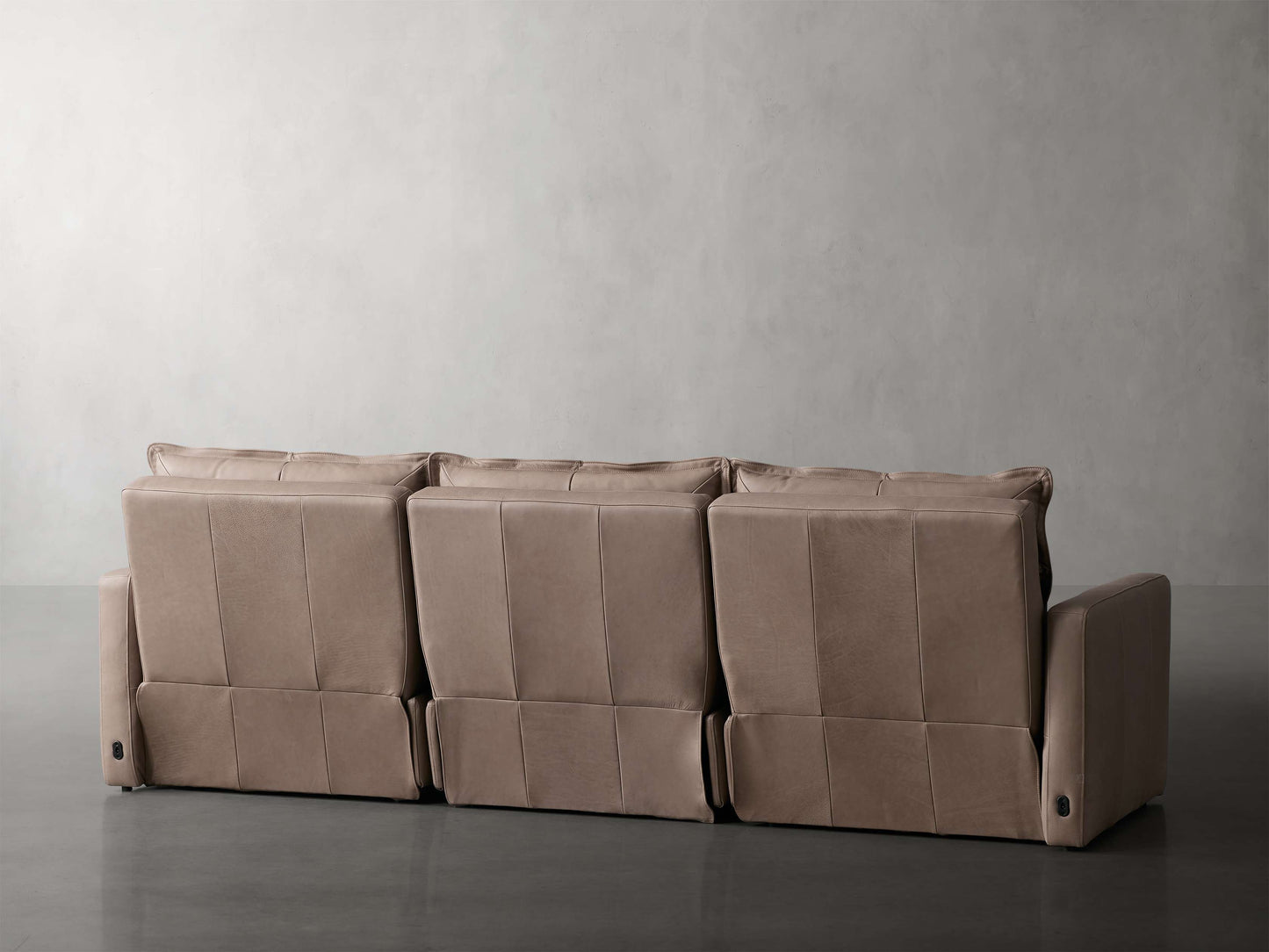 Rowland Leather Three-Piece Motion Modular Sofa