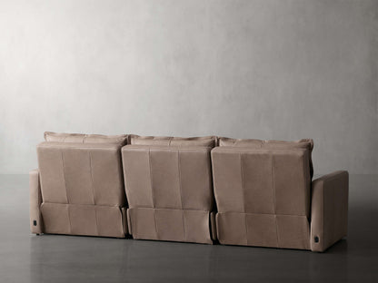 Rowland Leather Three-Piece Motion Modular Sofa