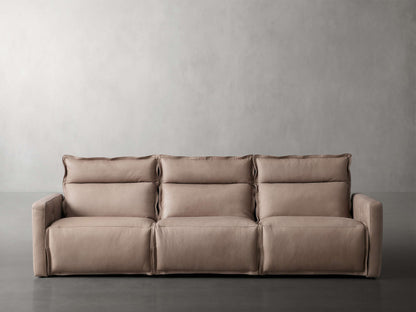 Rowland Leather Three-Piece Motion Modular Sofa